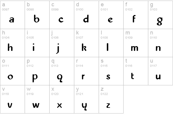 QTAbbie Regular lowercase a-z preview