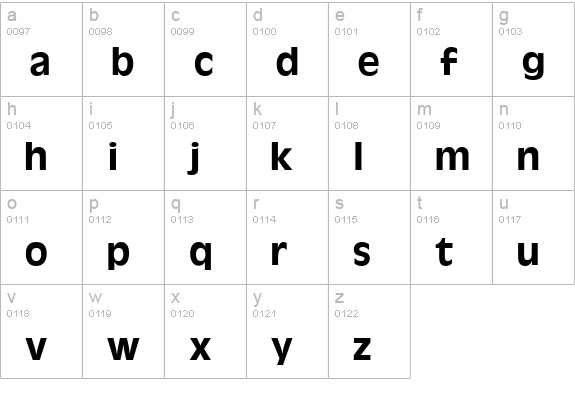 QTAncientOlive Bold lowercase a-z preview