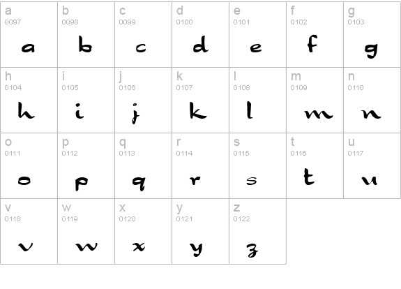 QTArabian Regular lowercase a-z preview