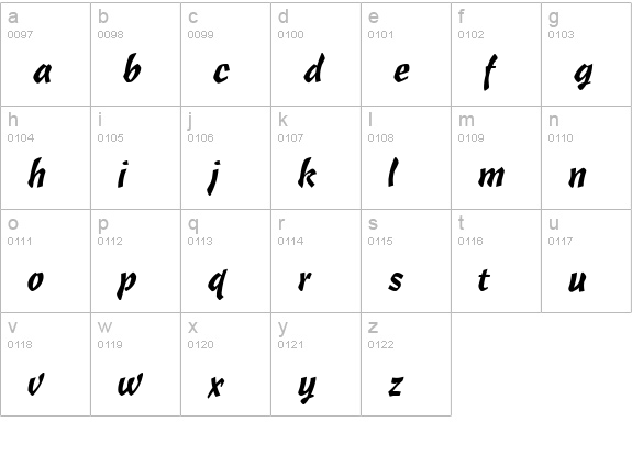 QTCascadetype Regular lowercase a-z preview