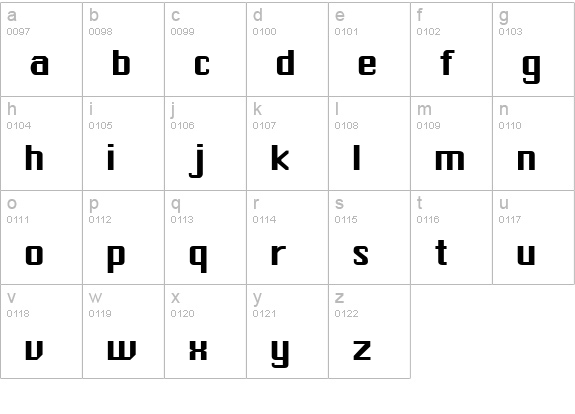 QTChicagoland Regular lowercase a-z preview