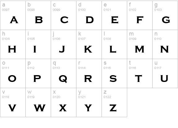 QTGraveure Bold lowercase a-z preview
