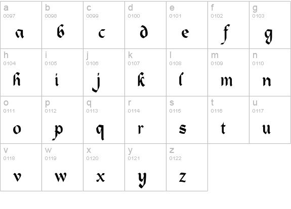 QTHeidelbergType Regular lowercase a-z preview