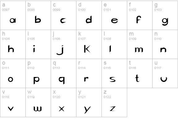 QTKung-Fu Regular lowercase a-z preview
