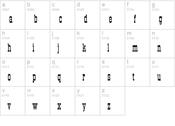 QTOKCorral-Cnd Regular lowercase a-z preview