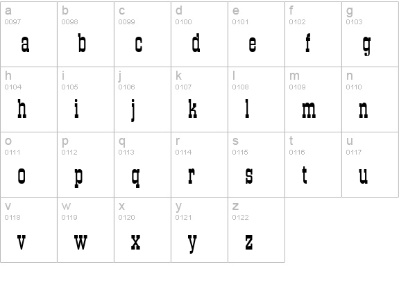 QTOKCorral Regular lowercase a-z preview