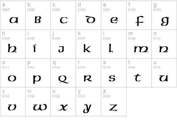 QTUSA-Uncial Regular lowercase a-z preview