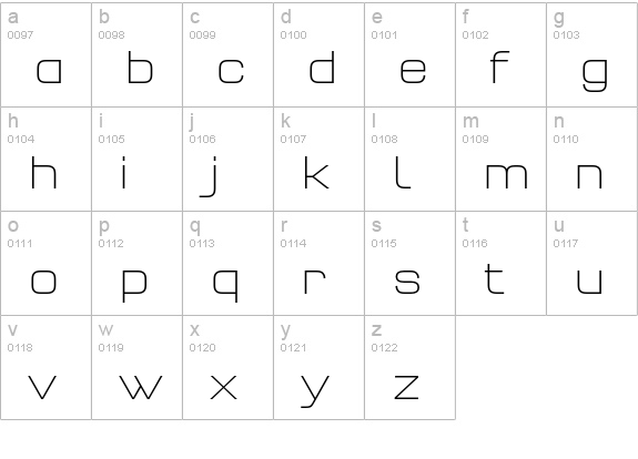 QTypeSquare-ExtraLight lowercase a-z preview