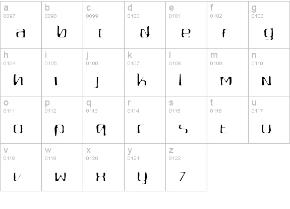 Quadaptor Gaunt lowercase a-z preview
