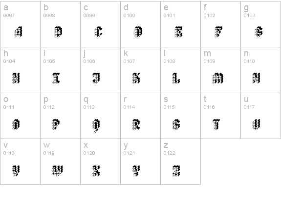 QuadPolyphony lowercase a-z preview