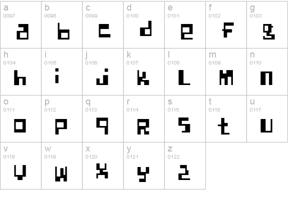 Quadrada lowercase a-z preview
