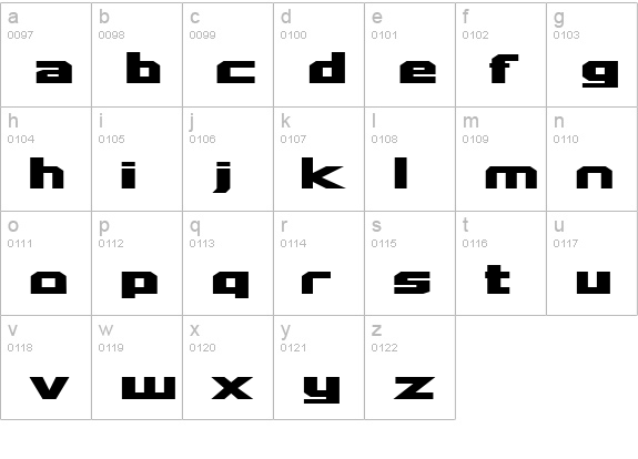 Quadrang lowercase a-z preview