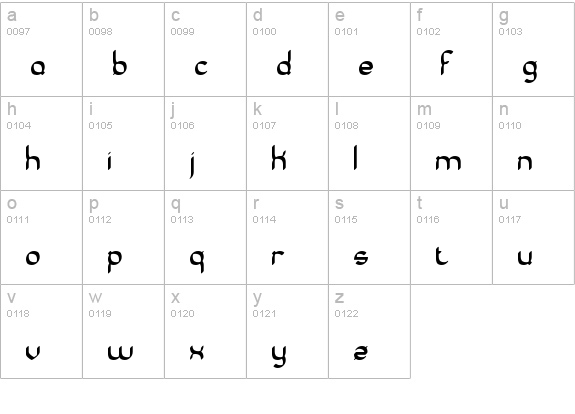 Quadratic Cal BRK lowercase a-z preview