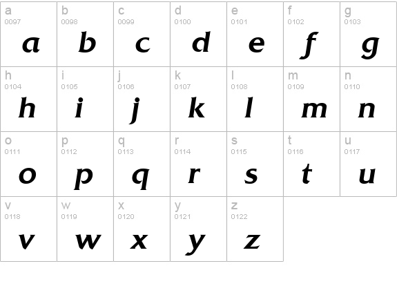QuadratSerial-Medium-Italic lowercase a-z preview