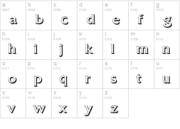 QuadratShadow-Regular lowercase a-z preview
