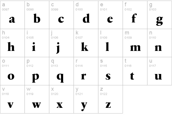 Quadriga R lowercase a-z preview