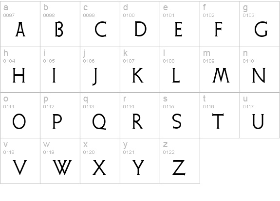 Quadrivium NF lowercase a-z preview