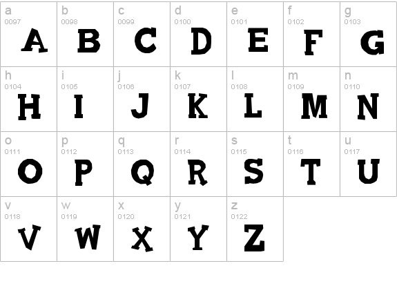 Quadrophonic lowercase a-z preview
