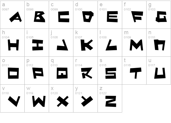 Quake & Shake lowercase a-z preview