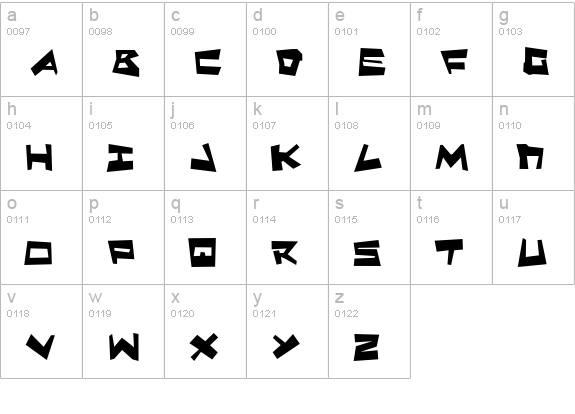 Quake & Shake Max lowercase a-z preview