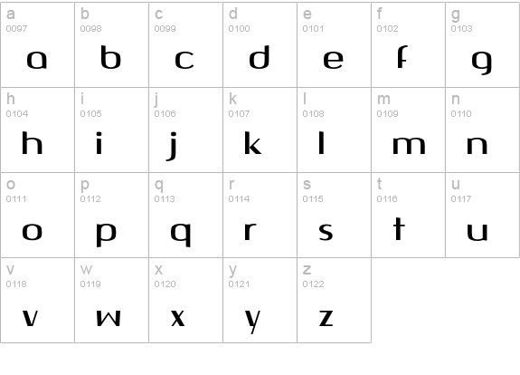 Quango lowercase a-z preview
