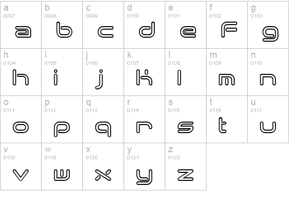 Quantum Round Hollow BRK lowercase a-z preview