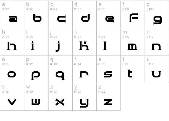 Quantum Taper (BRK) lowercase a-z preview