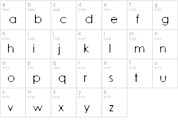 Quares lowercase a-z preview
