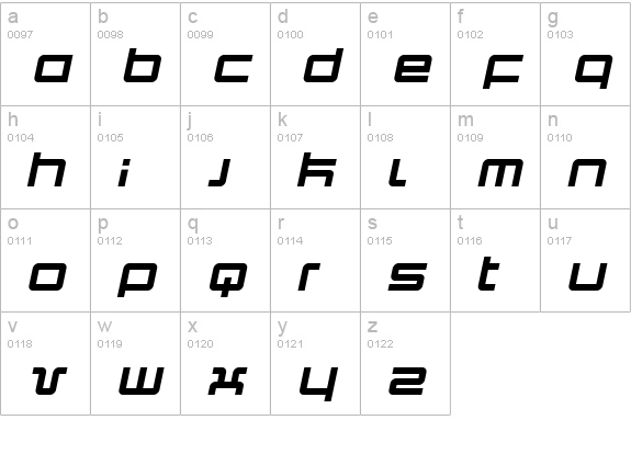 Quark Italic lowercase a-z preview