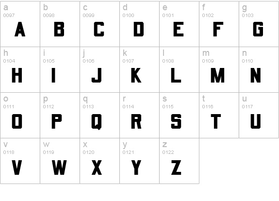 Quarterback lowercase a-z preview