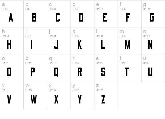 QuarterbackCondensed lowercase a-z preview