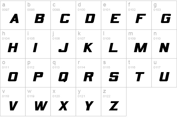 QuarterbackExtended Oblique lowercase a-z preview