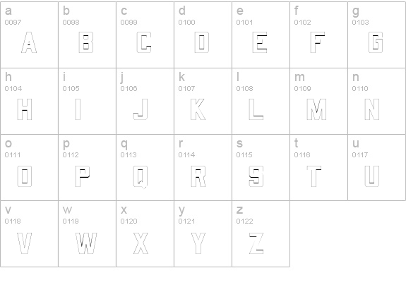 QuarterbackOutline lowercase a-z preview