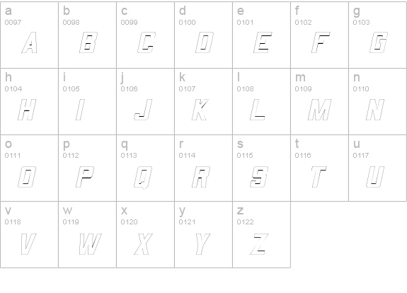 QuarterbackOutline Oblique lowercase a-z preview