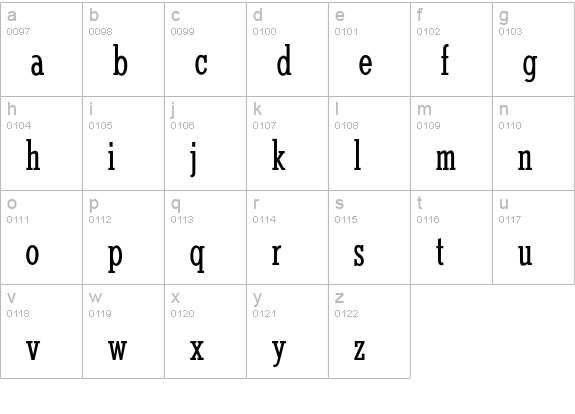 QuarterMedium lowercase a-z preview