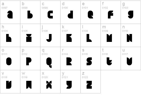Quarterround Solid lowercase a-z preview