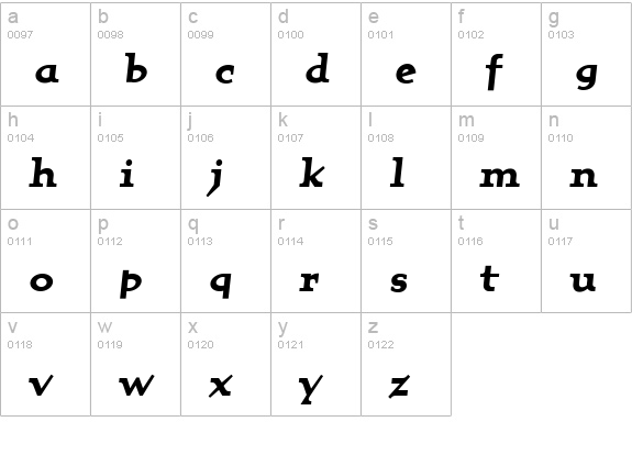 Quartet-Bold lowercase a-z preview