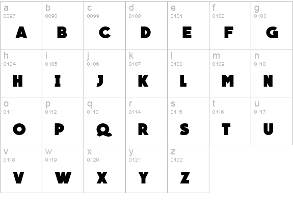 QUARTZO Bold lowercase a-z preview