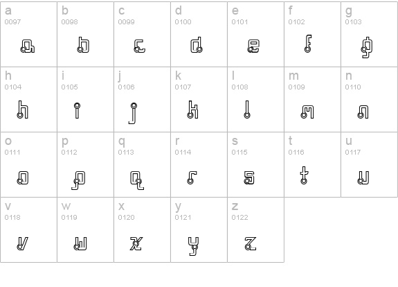 Quasidipitous Hollow lowercase a-z preview