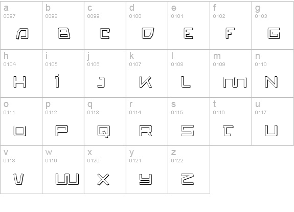 Quasitron 3D lowercase a-z preview
