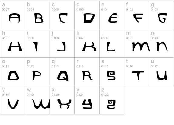 Quatl Expanded lowercase a-z preview