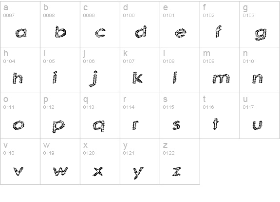 Quaverly G98 lowercase a-z preview