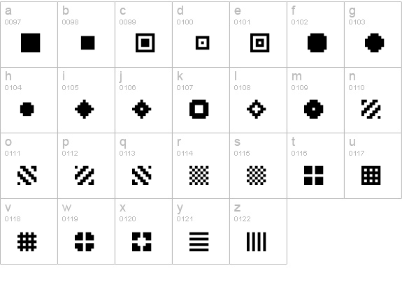 QUBE lowercase a-z preview
