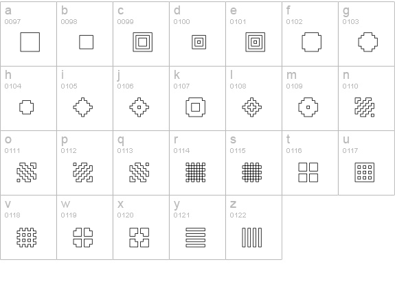 QUBE HOLLOW lowercase a-z preview