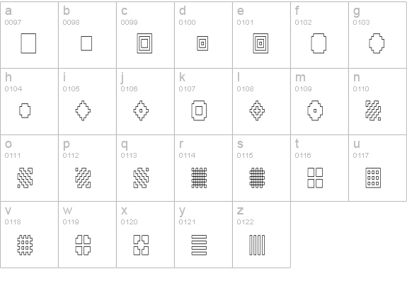 QUBE HOLLOW THIN lowercase a-z preview