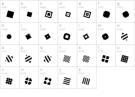 QUBE ITALIC lowercase a-z preview