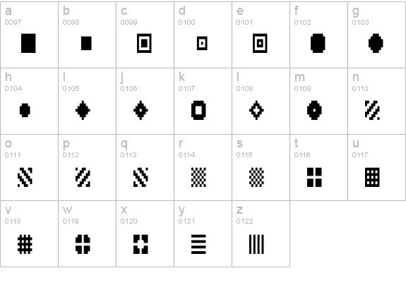 QUBE THIN lowercase a-z preview