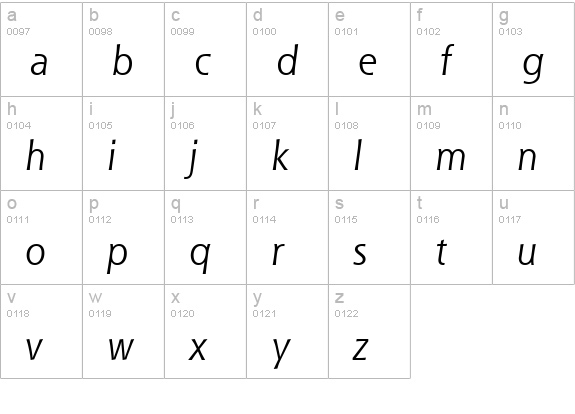 Que SSi Italic lowercase a-z preview