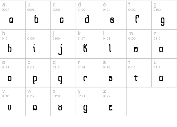 Queasy (BRK) lowercase a-z preview