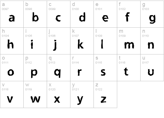 QuebecRandom-Xbold-Regular lowercase a-z preview